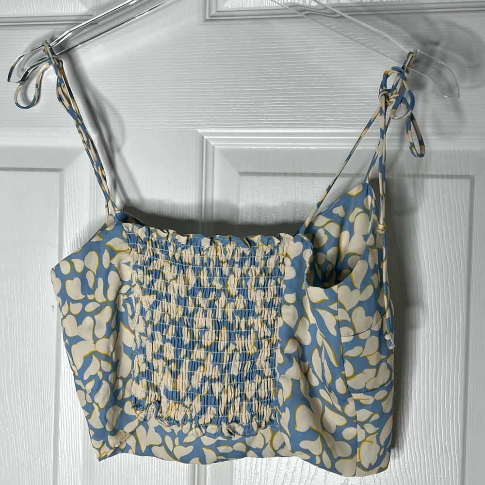 Resa Satin Heart Print Crop Top Sz M - Picture 7 of 8